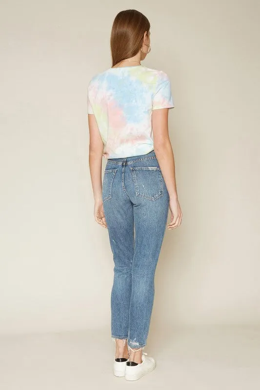 DISTRESSED TIE DYE TEE