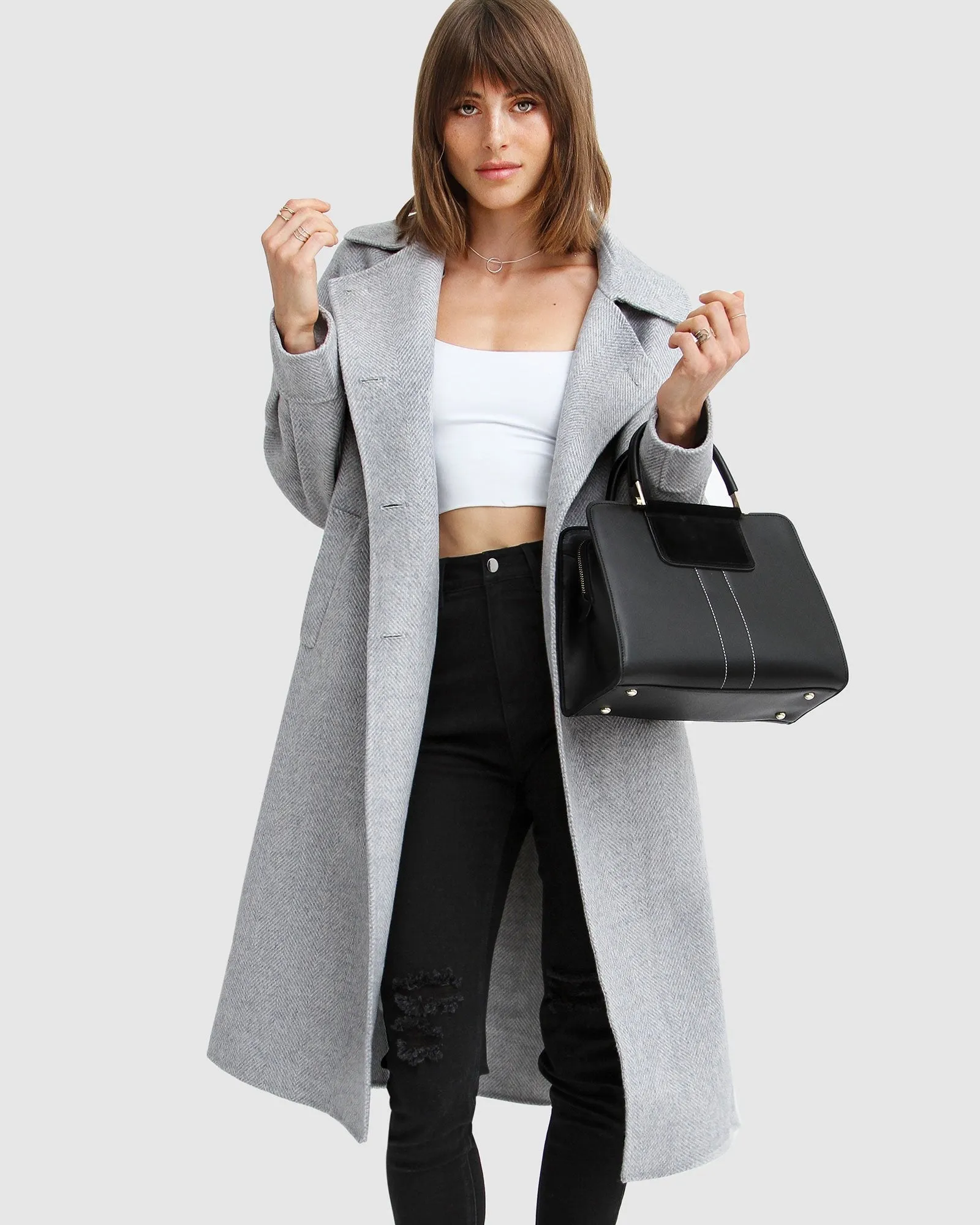 Dream Lover Loose Fit Wool Blend Coat - Grey