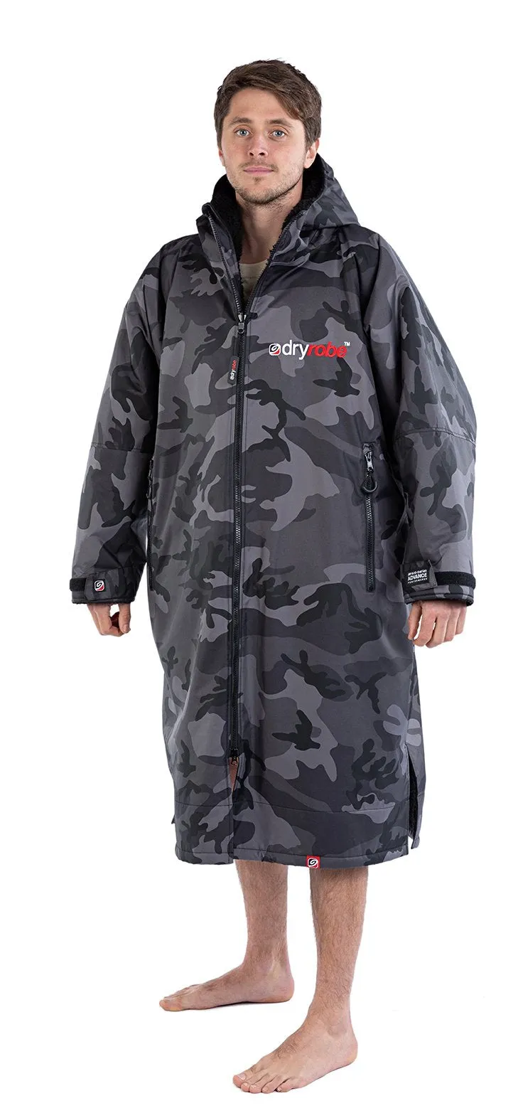 Dryrobe Advance Changing Robe Long Sleeved - Black Camo / Black