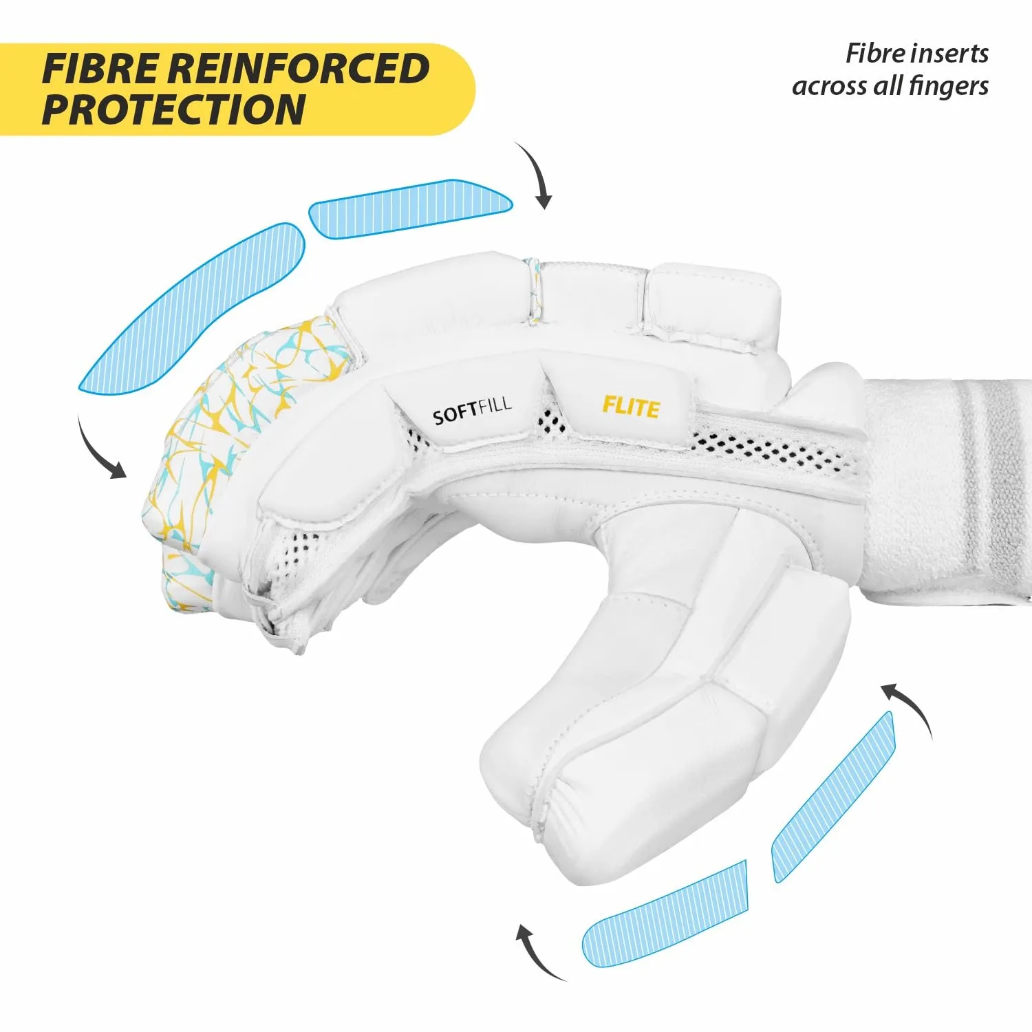 DSC Flite Right Hand Cricket Batting Gloves, Mens