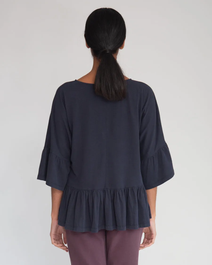 Ellice Organic Cotton Top In Navy