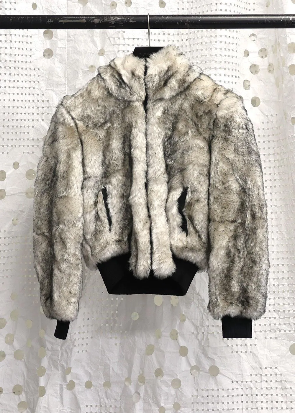 Faux Fur Bomber Jacket Multi