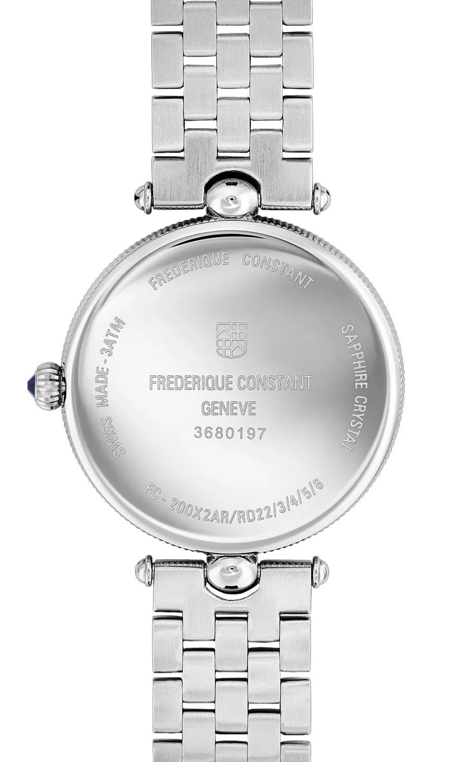 Frederique Constant Classics Art Deco Stainless Steel Blue Dial Quartz Womens Watch FC-200MPN2AR6B