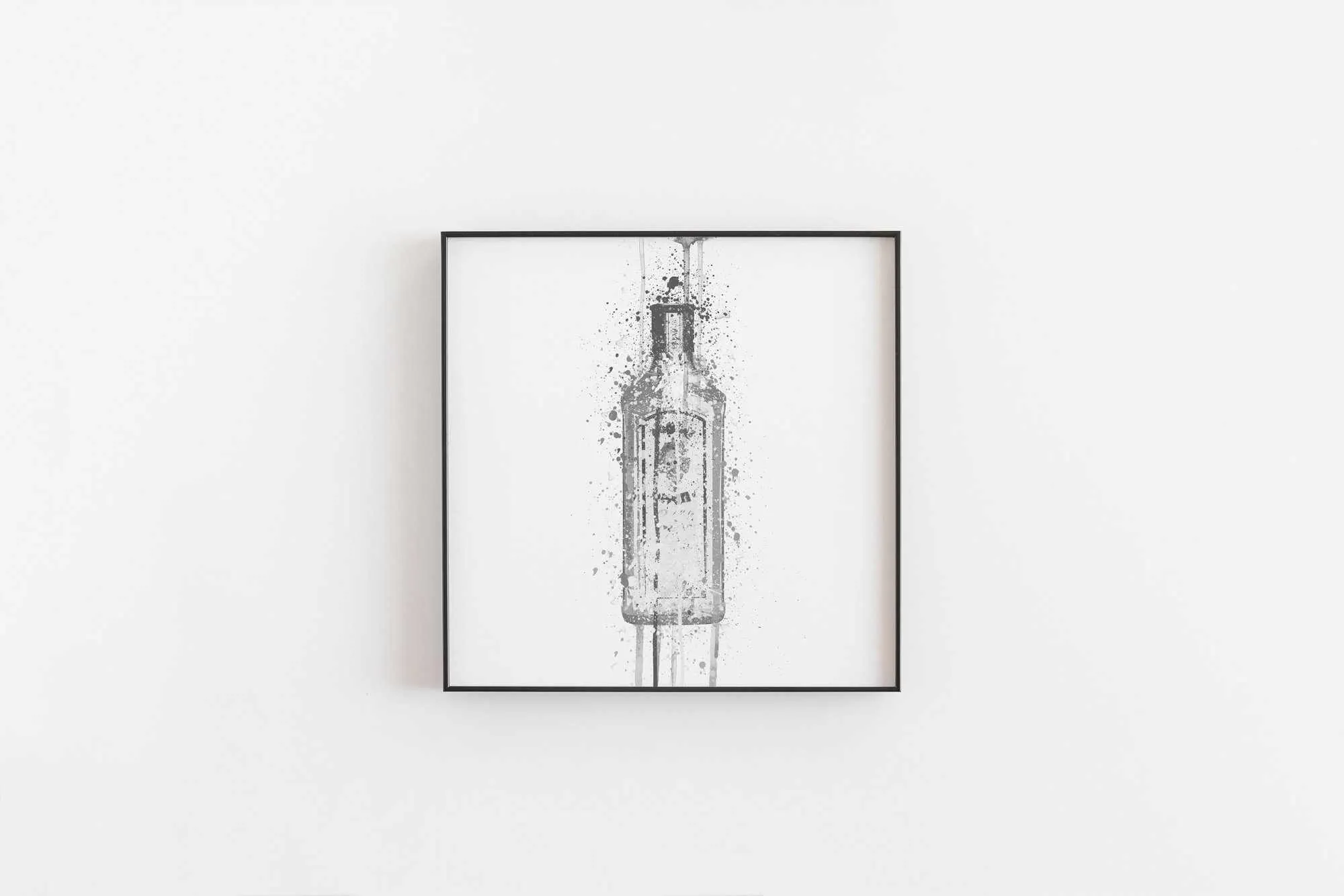 Gin Bottle Wall Art 'Ocean Blue' (Grey Edition)