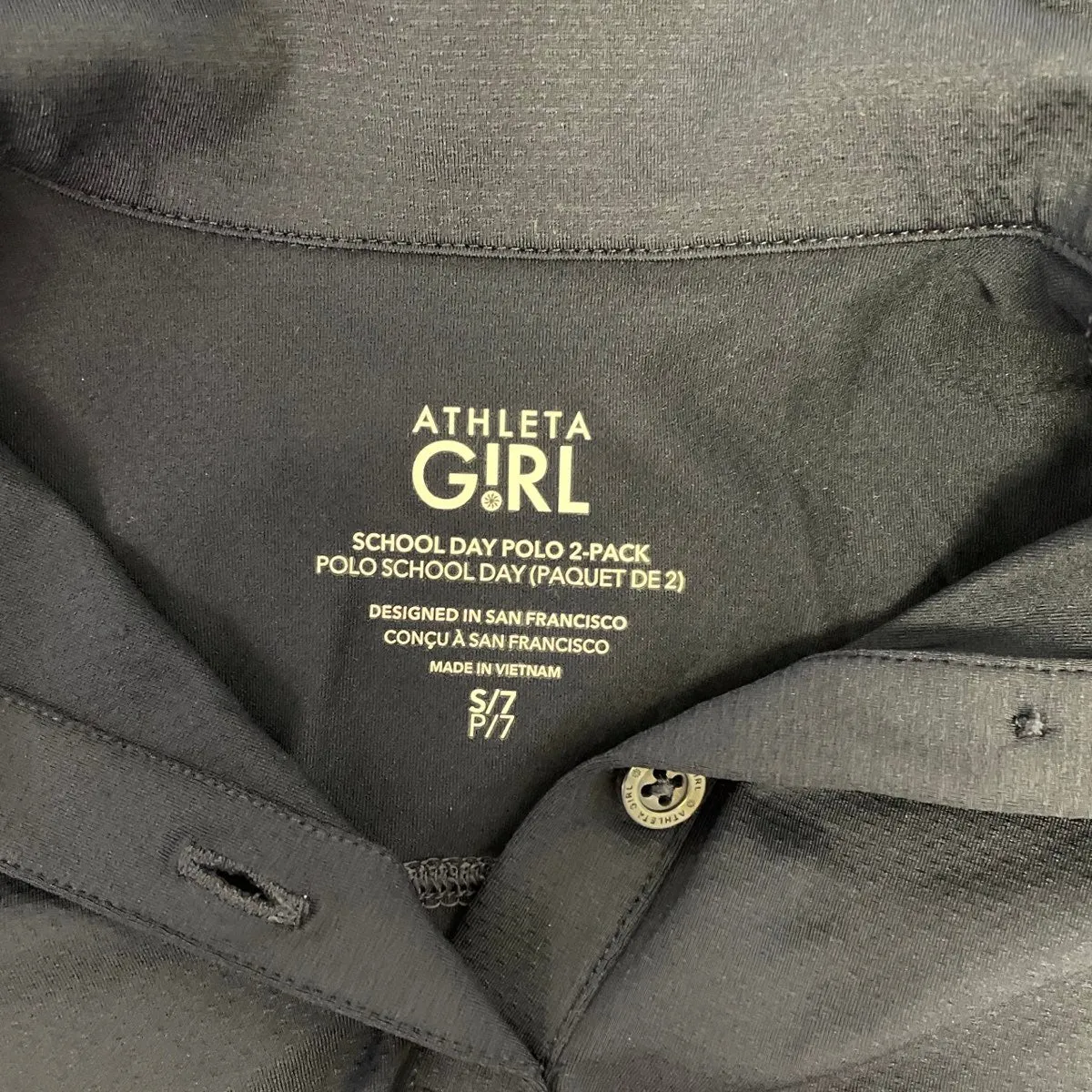 Girls NWT Athleta Girl Navy Blue School Day Polo Sz 7