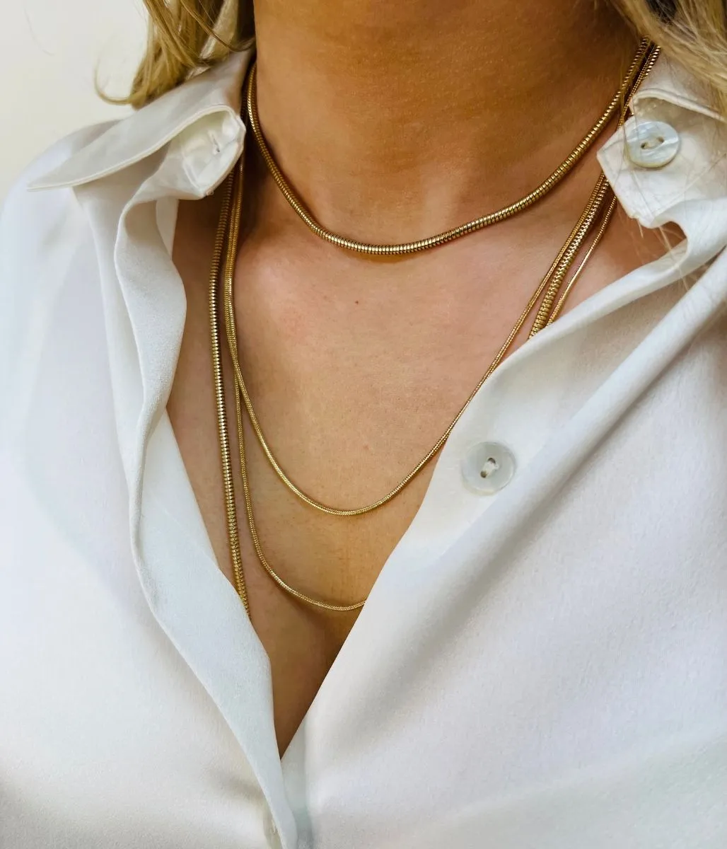 Gold Snake Chain Layered Necklace