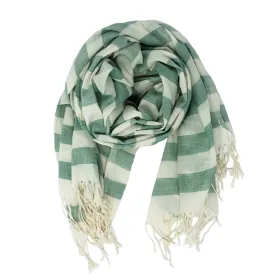 Green Bold Stripe Scarf