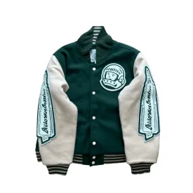 Green   Cream Billionaire Boys Club (BBC) Varisty Jacket - Medium