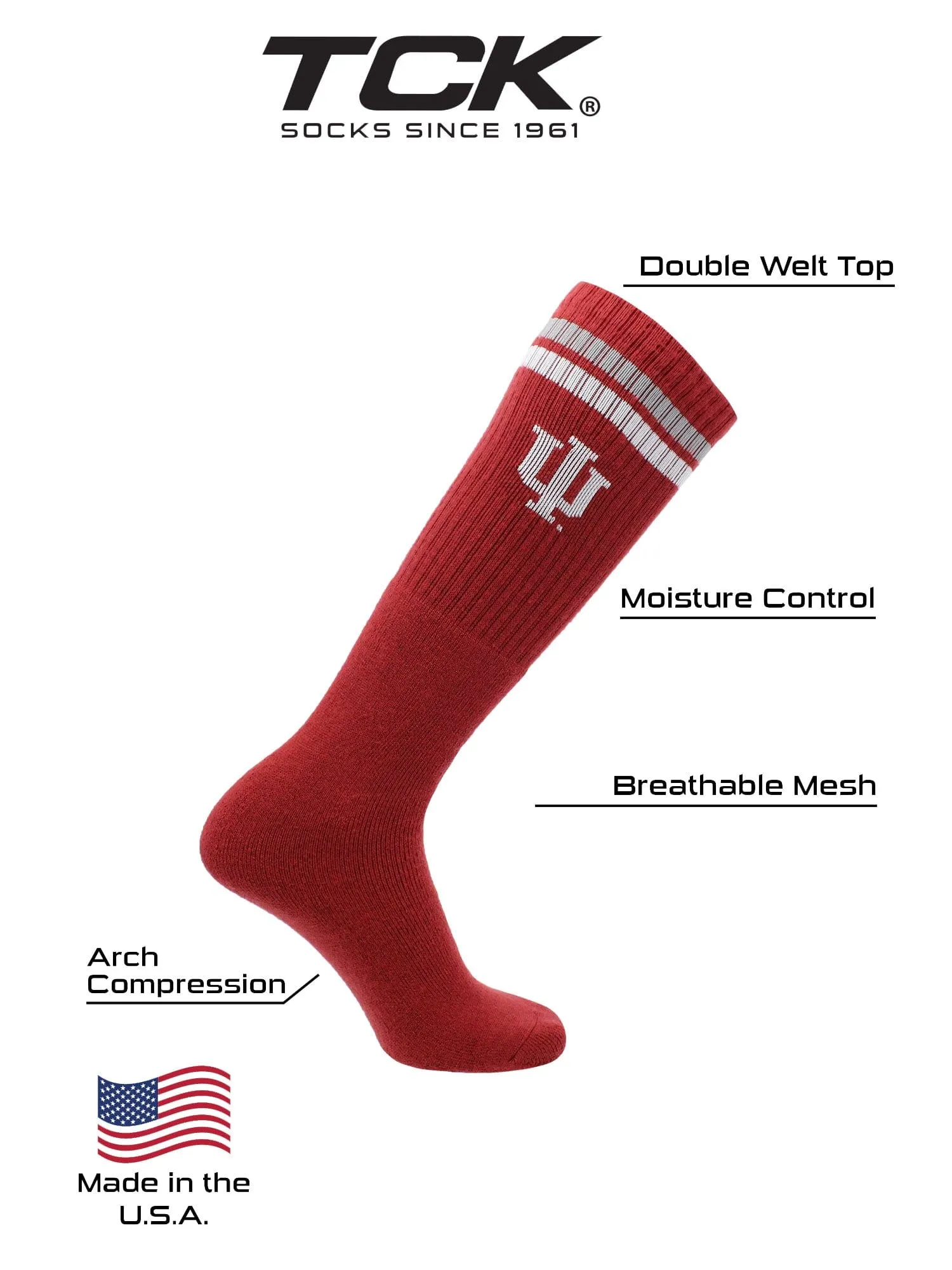 Indiana Hoosiers Socks Throwback Tube