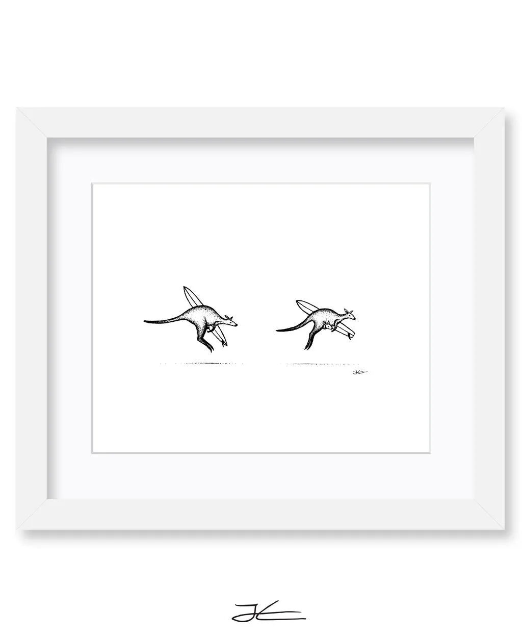 Inktober Kangaroos - Print/ Framed Print