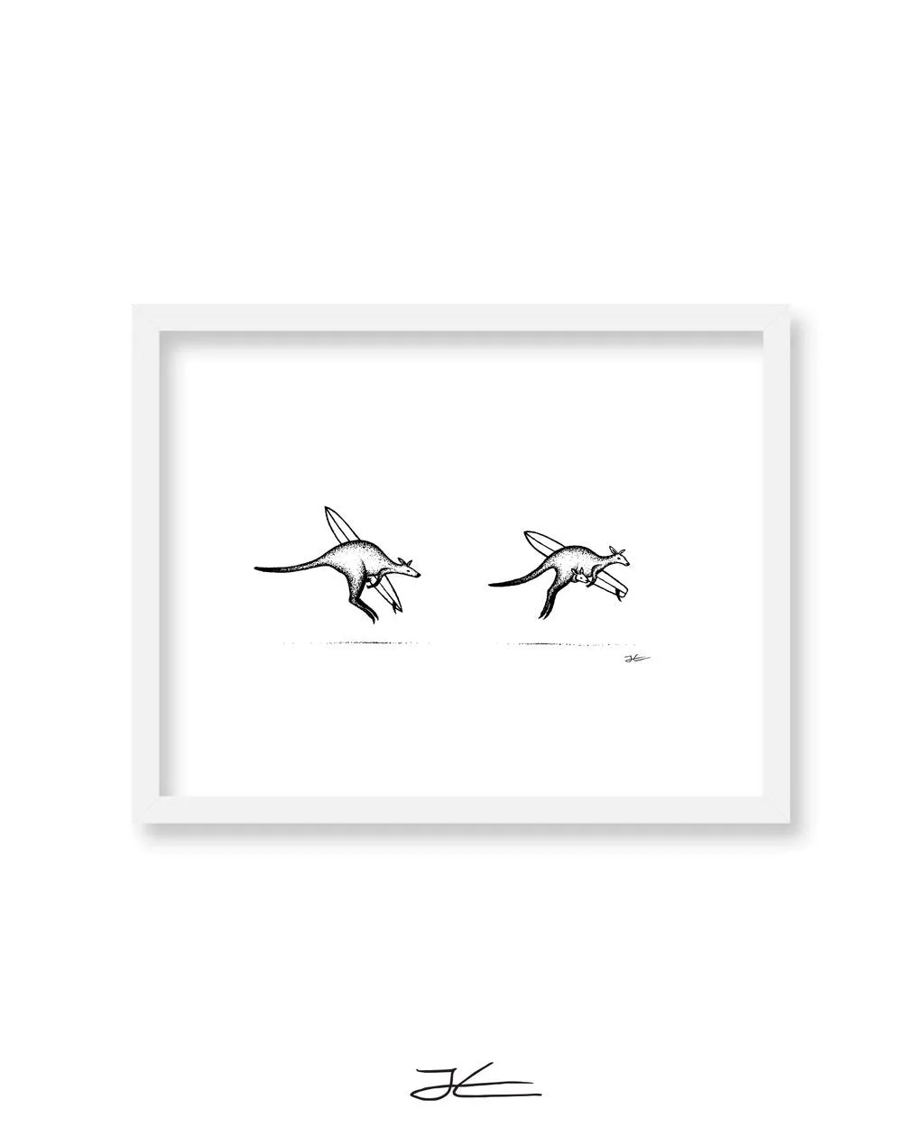 Inktober Kangaroos - Print/ Framed Print