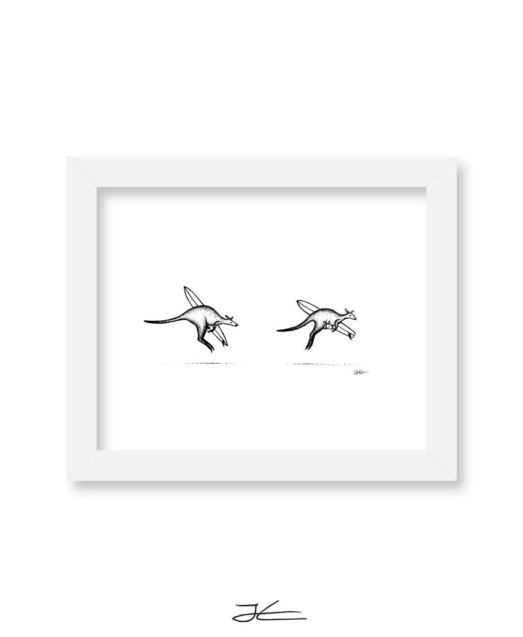 Inktober Kangaroos - Print/ Framed Print