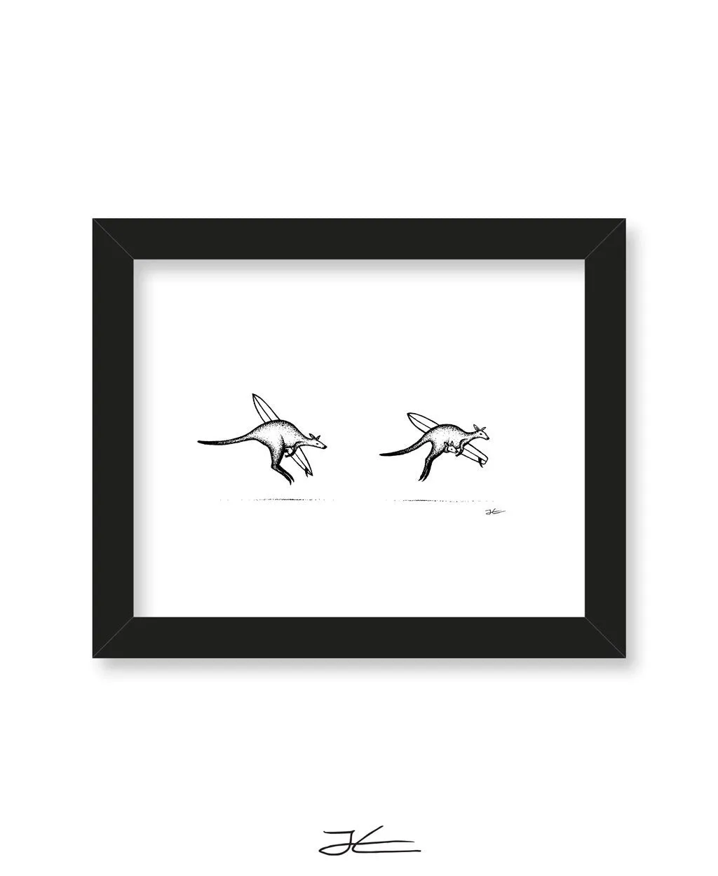 Inktober Kangaroos - Print/ Framed Print