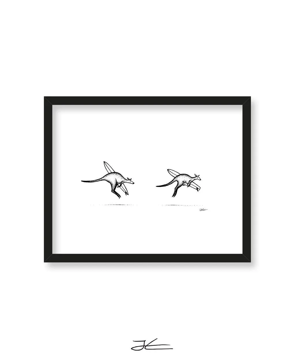 Inktober Kangaroos - Print/ Framed Print