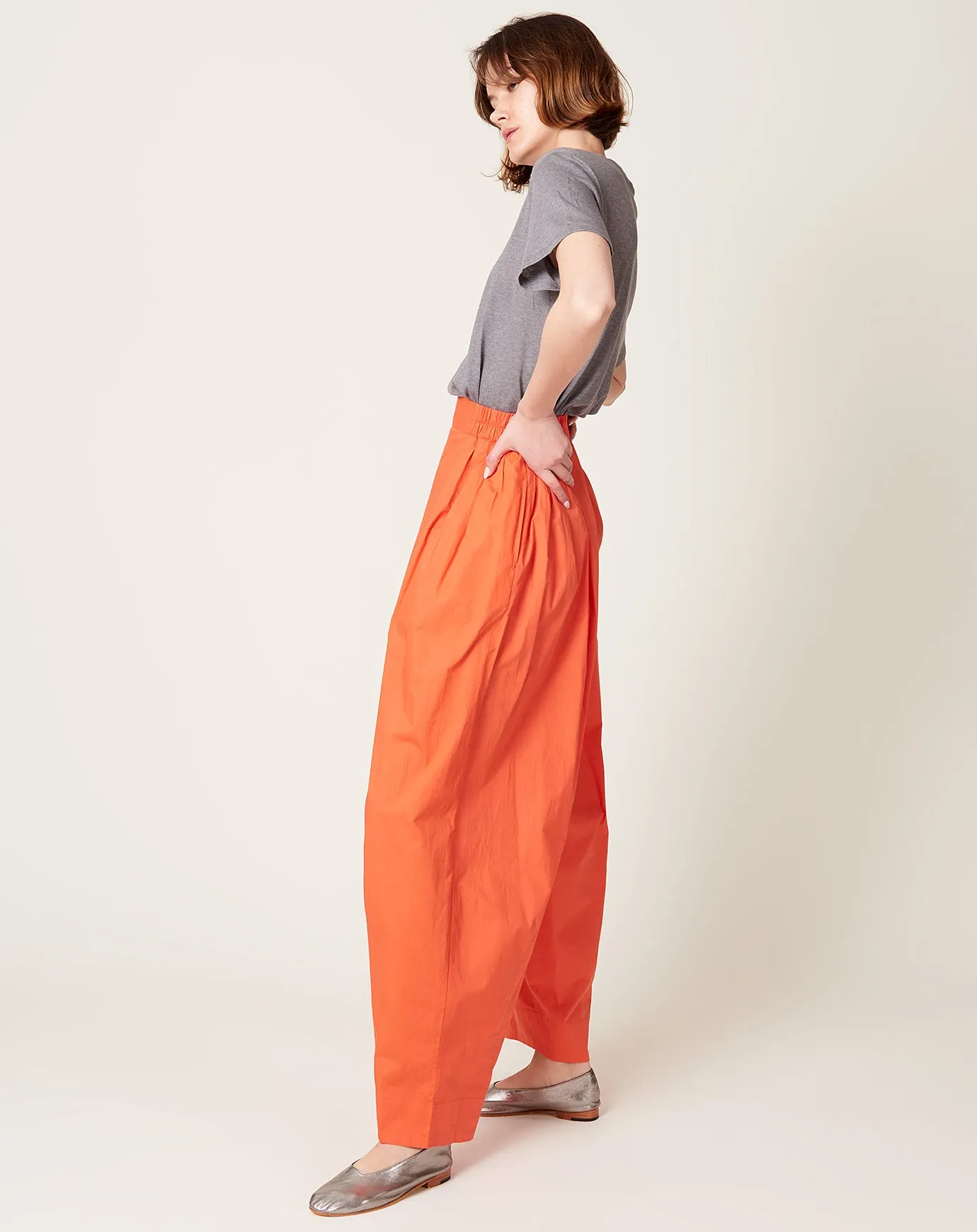 Jai Pleated Pants in Rouge Orange