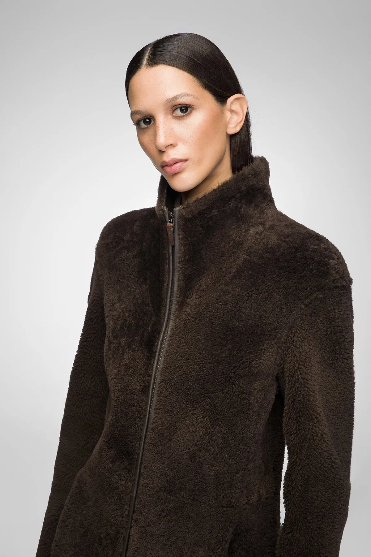 Julia - Brown Shearling Coat