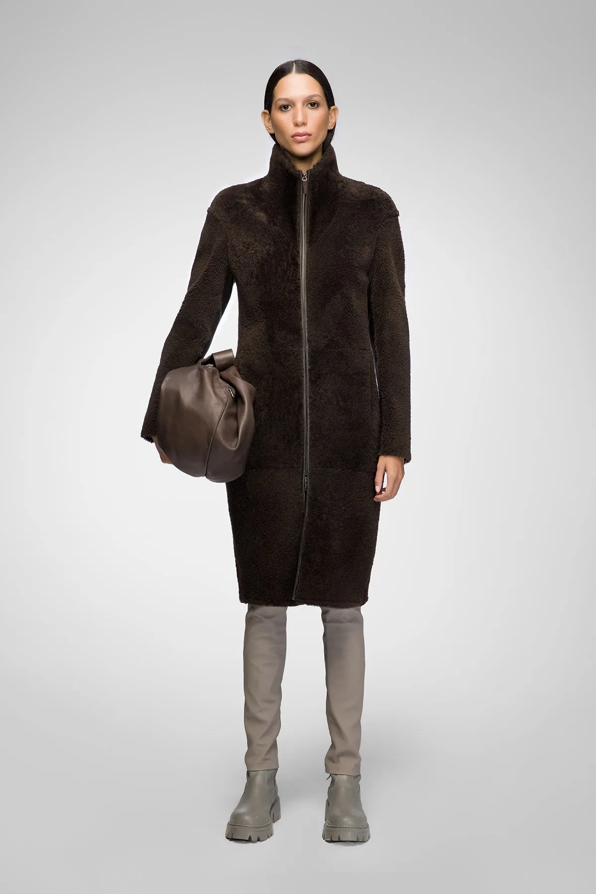 Julia - Brown Shearling Coat