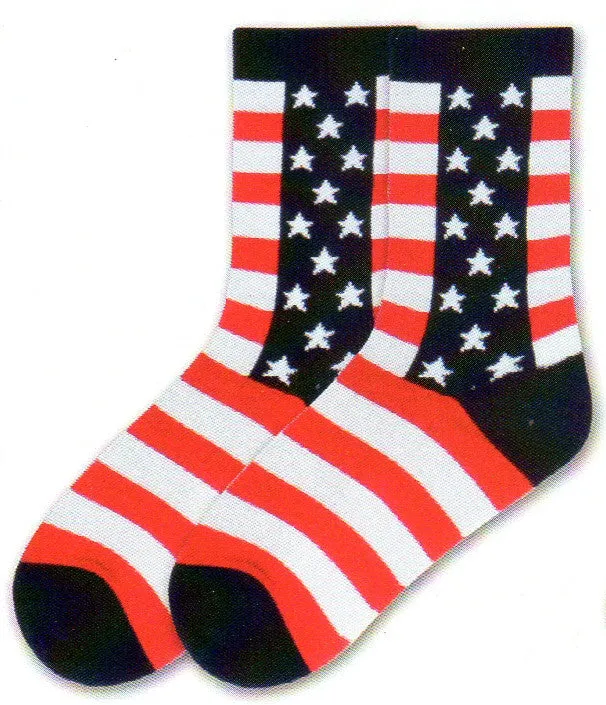 K Bell American Made Womens  Stars and Stripes Sock