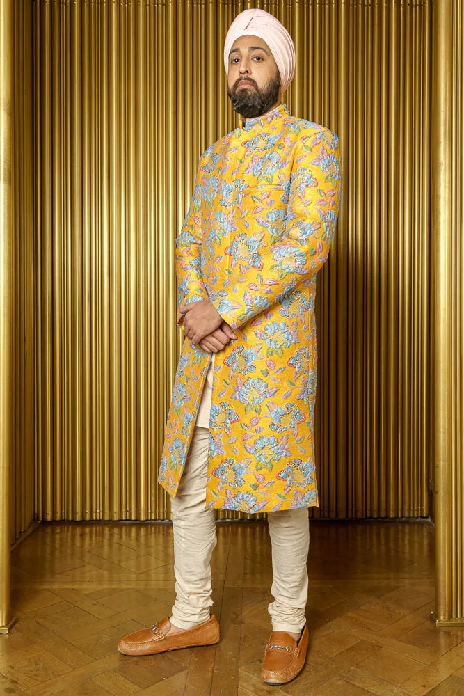 LANE Floral Jacquard Sherwani (Ready-to-Ship)