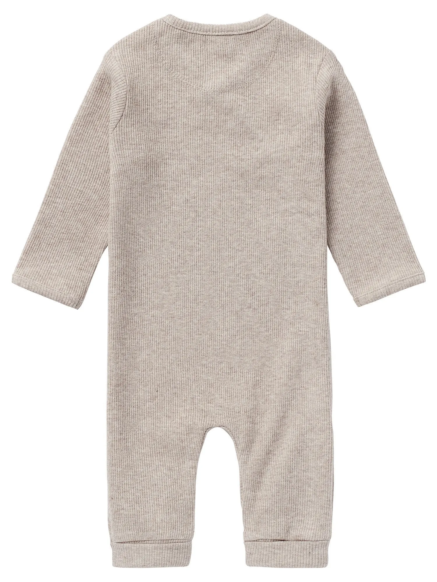 Luxury Ribbed Footless Sleepsuit - Taupe