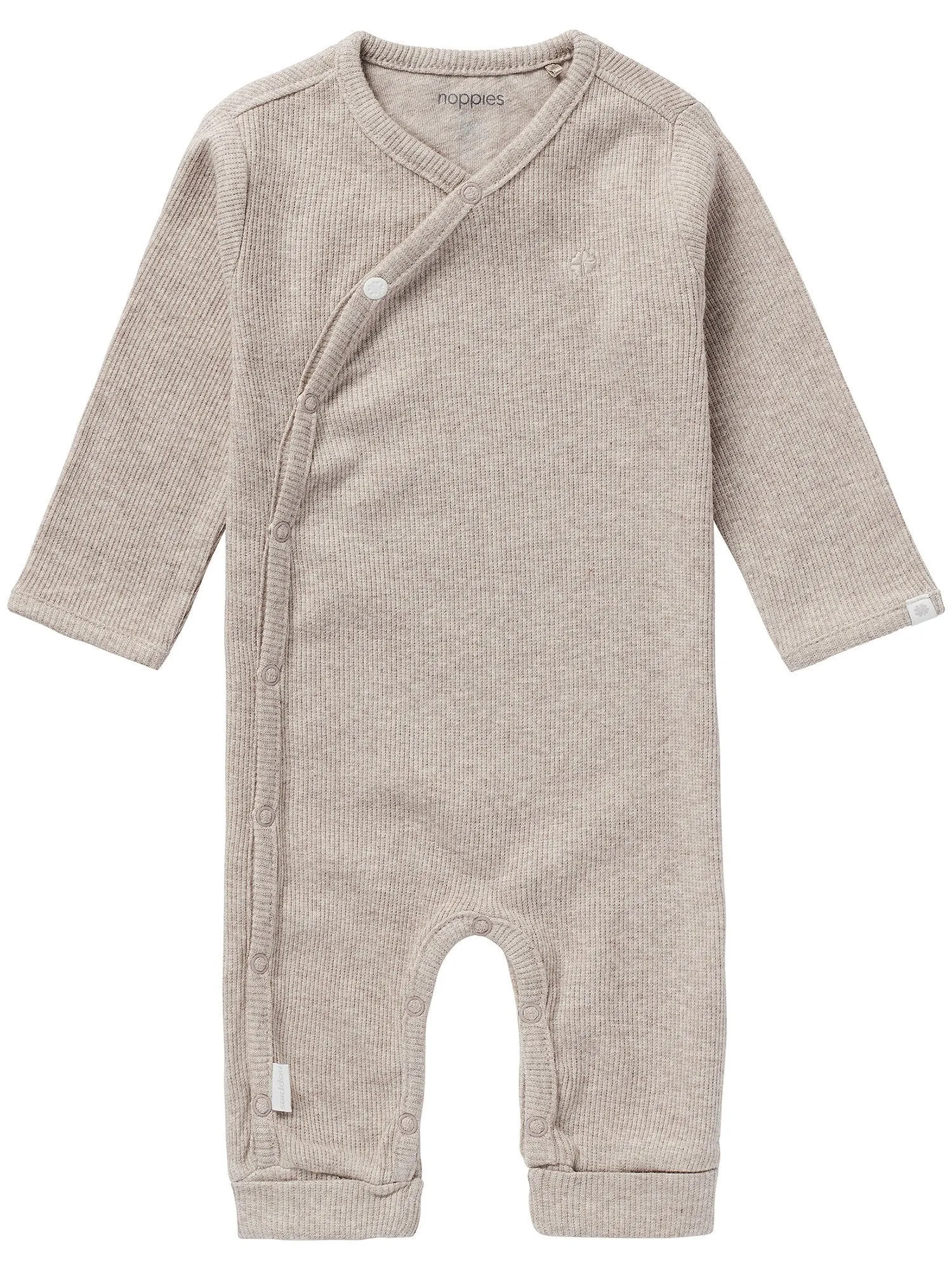 Luxury Ribbed Footless Sleepsuit - Taupe