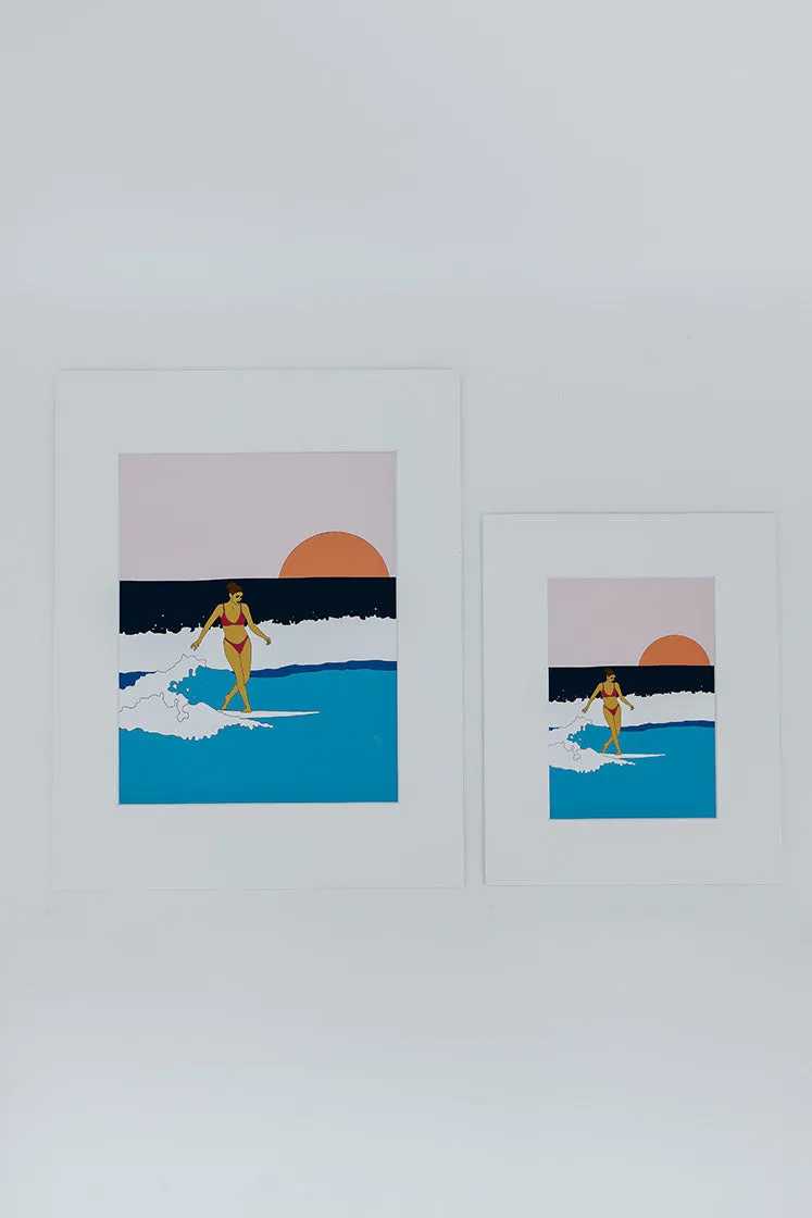 Matted Surfer Girls Prints