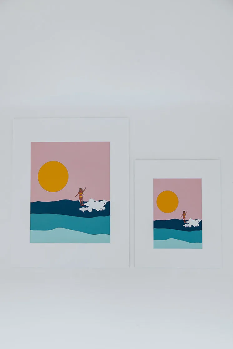 Matted Surfer Girls Prints