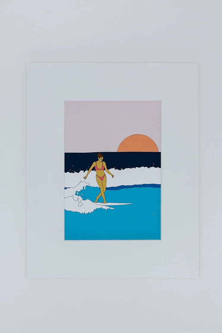 Matted Surfer Girls Prints