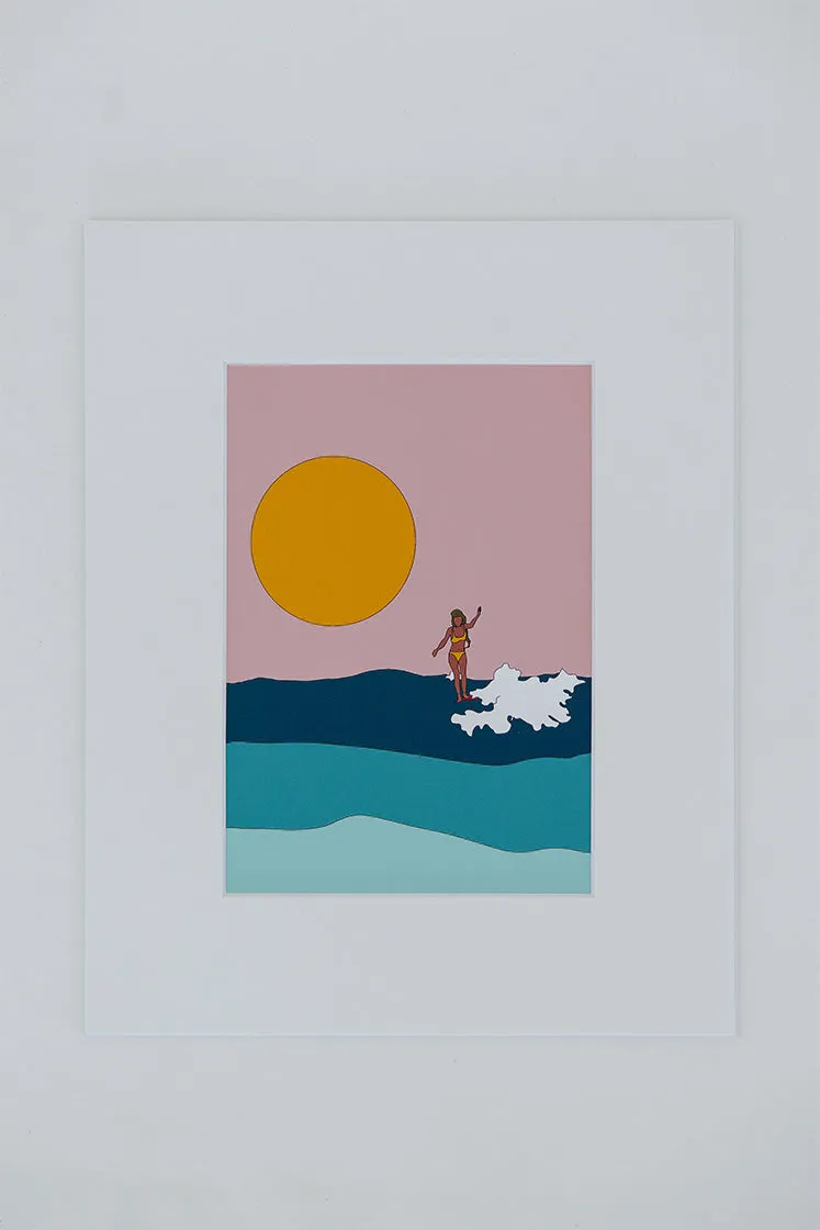 Matted Surfer Girls Prints