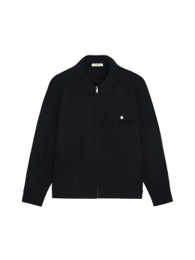 Mens DNA Cotton Linen Harrington Jacket—black