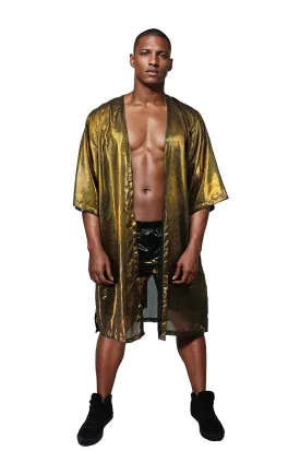 Mens Holographic Gold Kimono