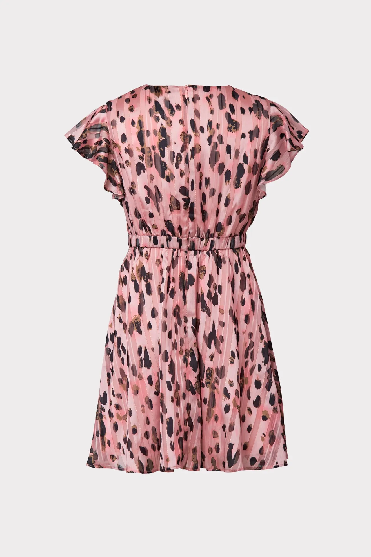 Milly Minis Mini Pink Metallic Leopard Stripe Burnout Dress