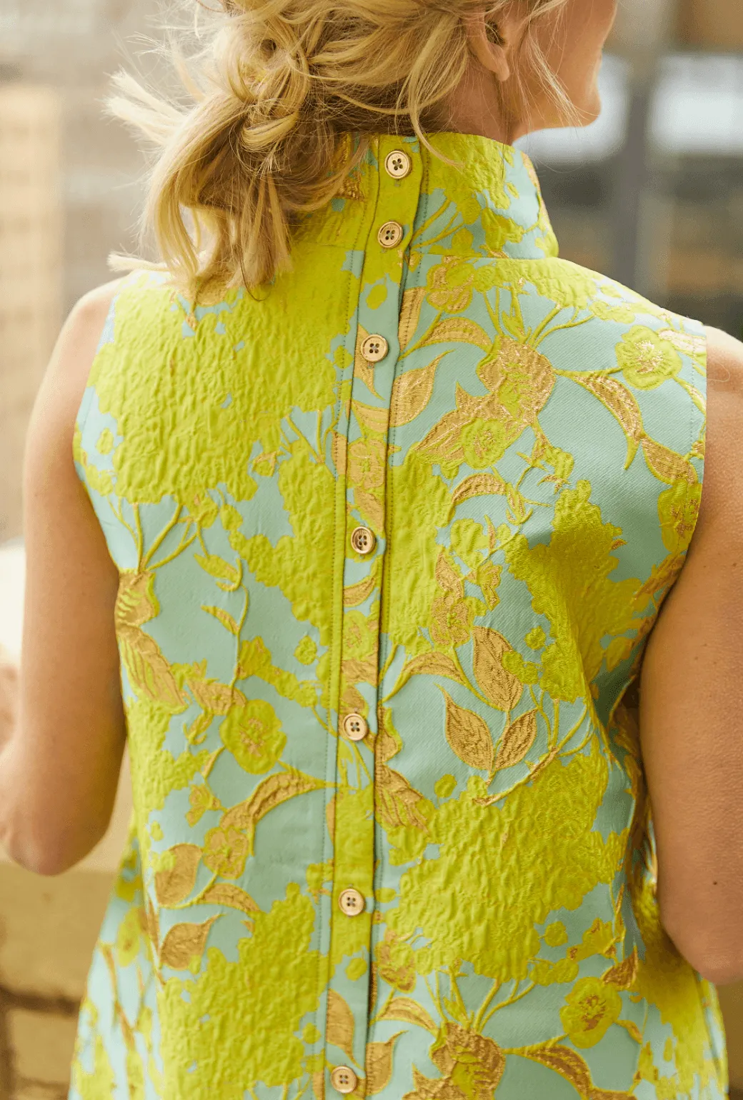 Mod Dress - Chartreuse Brocade