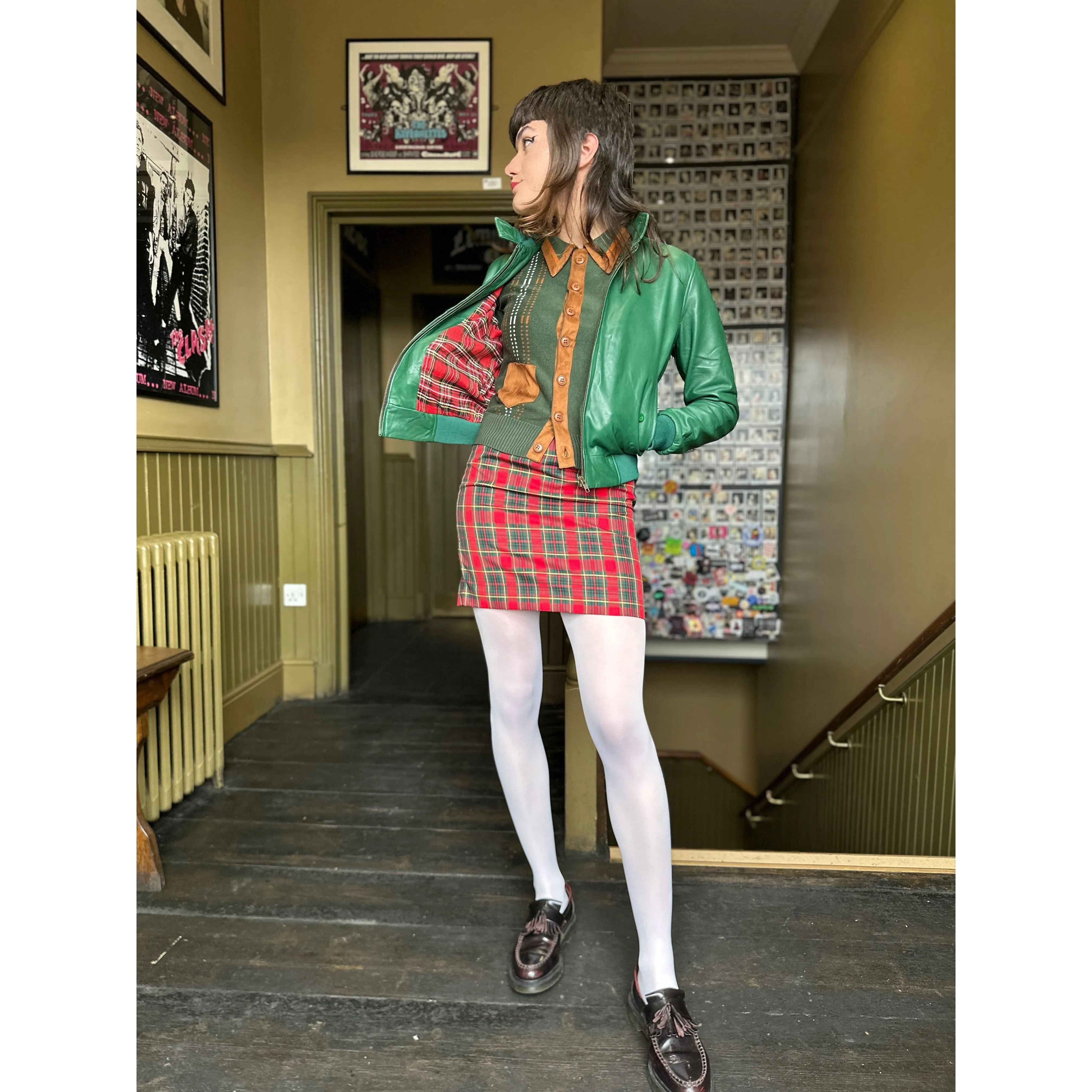 Modfather Clothing - Women's Racing Green Leather - Harrington Jacket