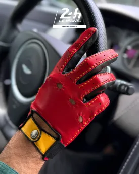 MULSANNE 24 Hours of Le Mans - Driving Gloves - Hyper Black/Racing Red/Modena Yellow