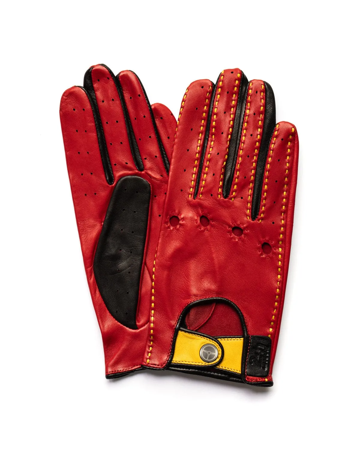 MULSANNE 24 Hours of Le Mans - Driving Gloves - Hyper Black/Racing Red/Modena Yellow