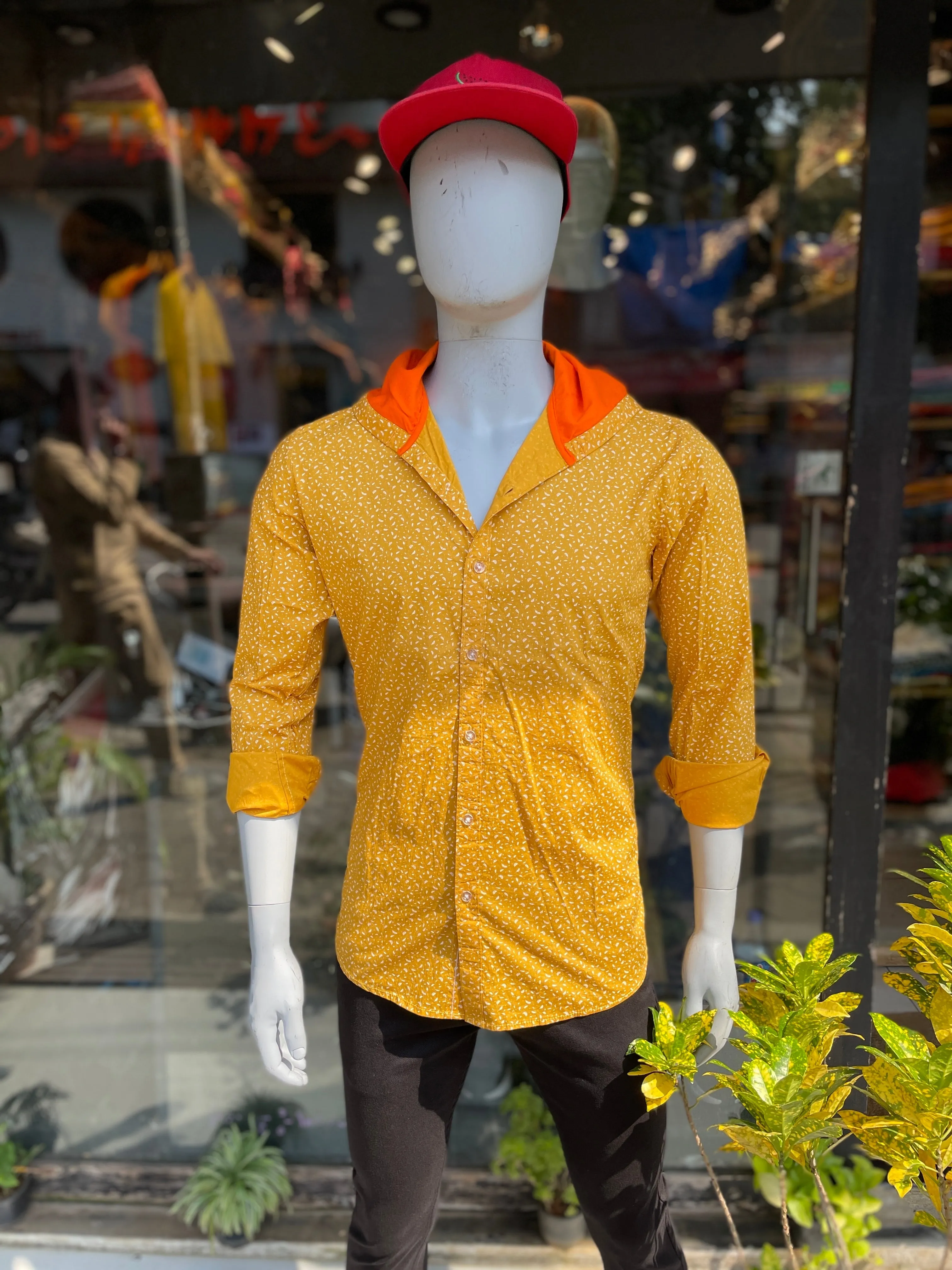 Mustard Hooded Shirt