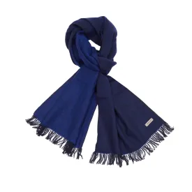 Norlha Prince Two-Tone Yak Khullu Twill Scarf in Midnight Blue