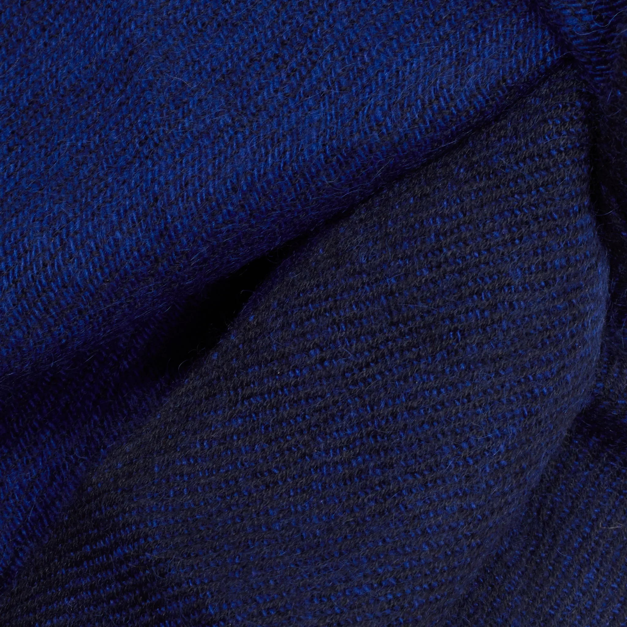 Norlha Prince Two-Tone Yak Khullu Twill Scarf in Midnight Blue