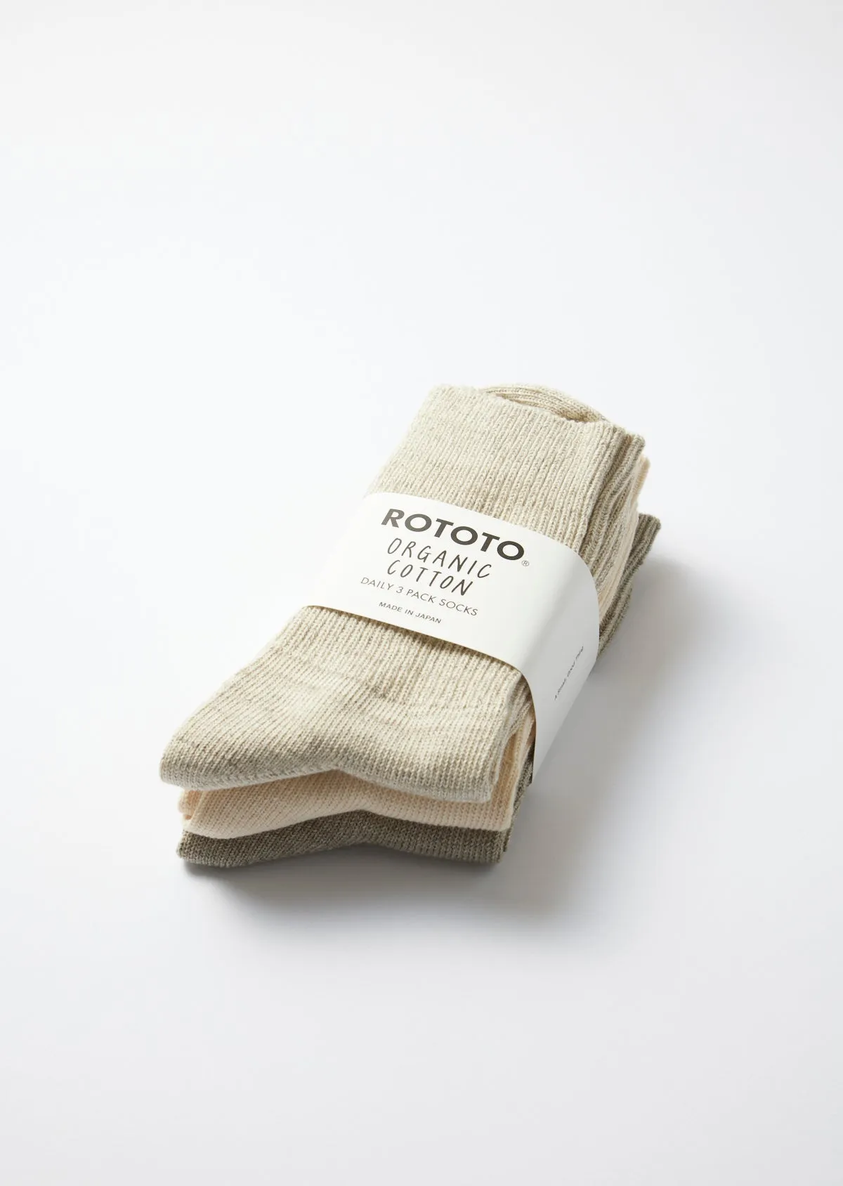 Organic Daily 3-Pack Ribbed Crew Socks