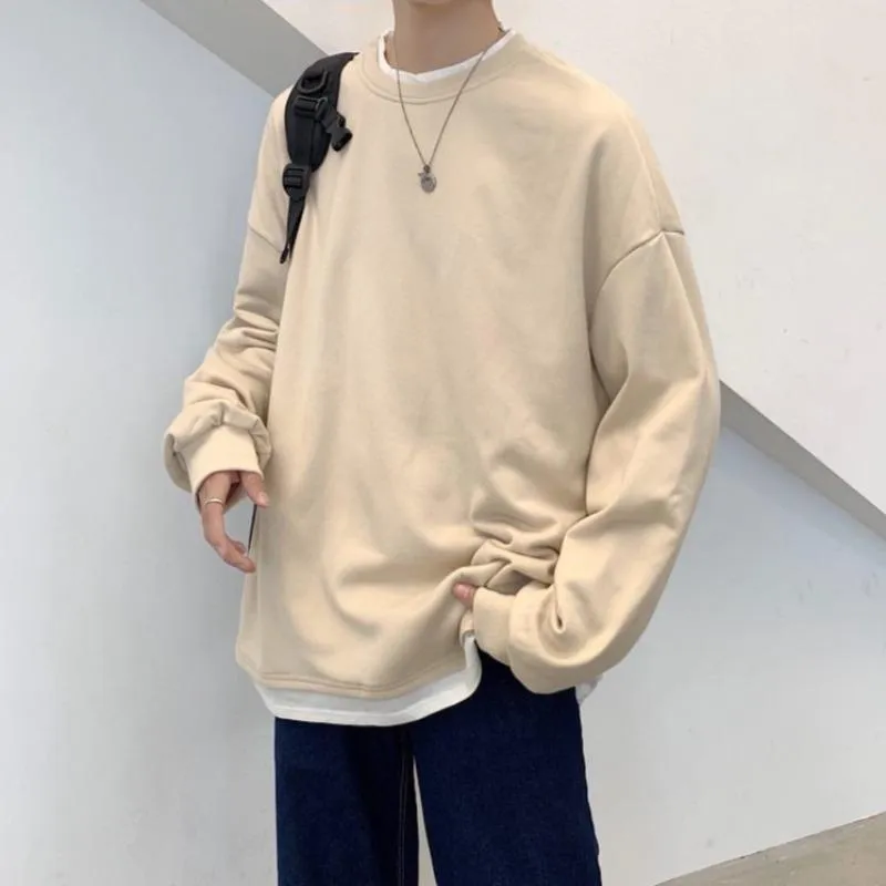 Oversized Mock Two-Piece Long-Sleeve Tee