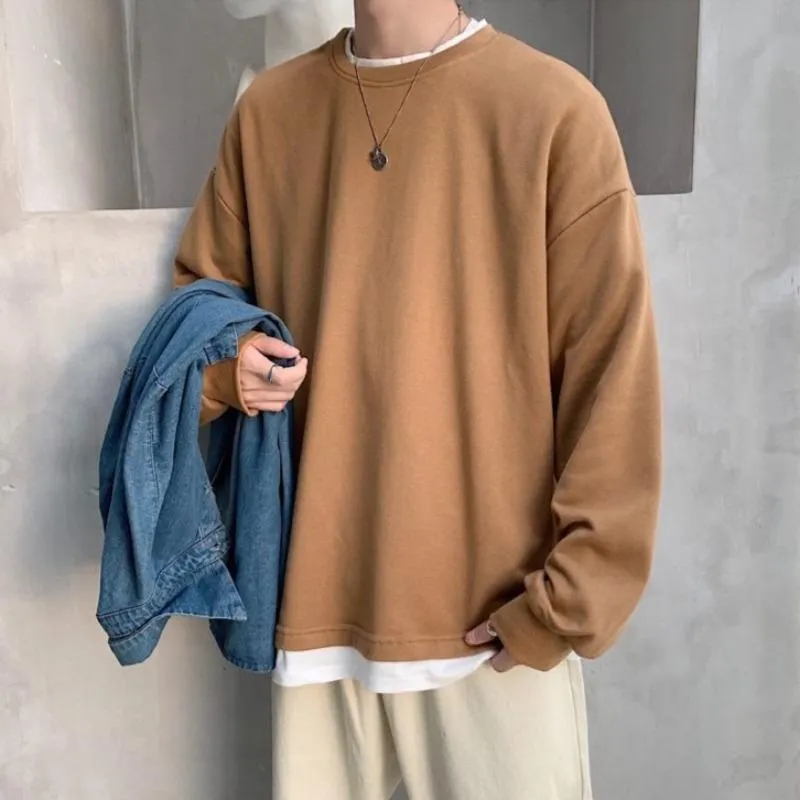 Oversized Mock Two-Piece Long-Sleeve Tee