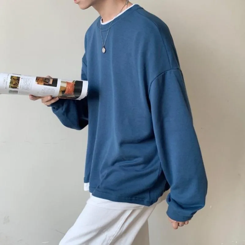 Oversized Mock Two-Piece Long-Sleeve Tee