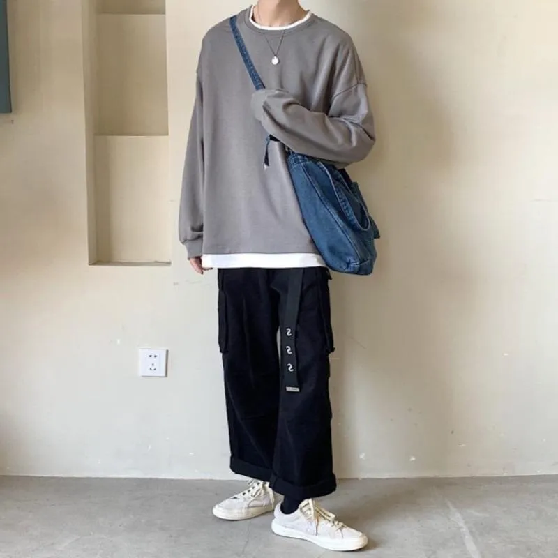 Oversized Mock Two-Piece Long-Sleeve Tee