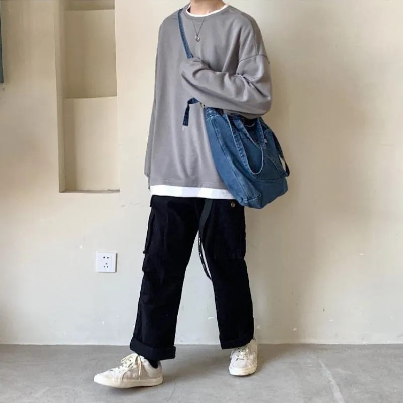 Oversized Mock Two-Piece Long-Sleeve Tee