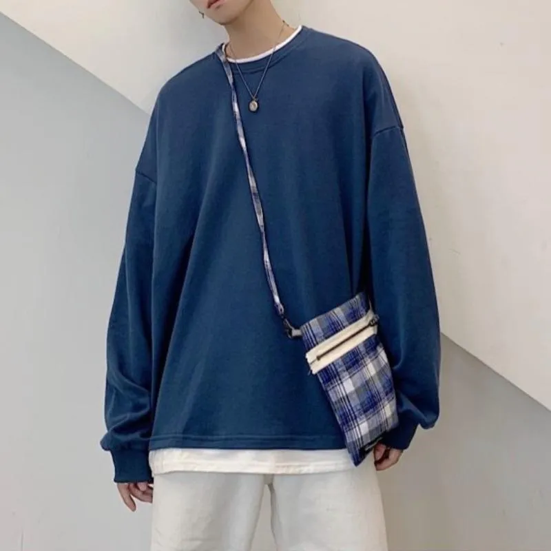 Oversized Mock Two-Piece Long-Sleeve Tee