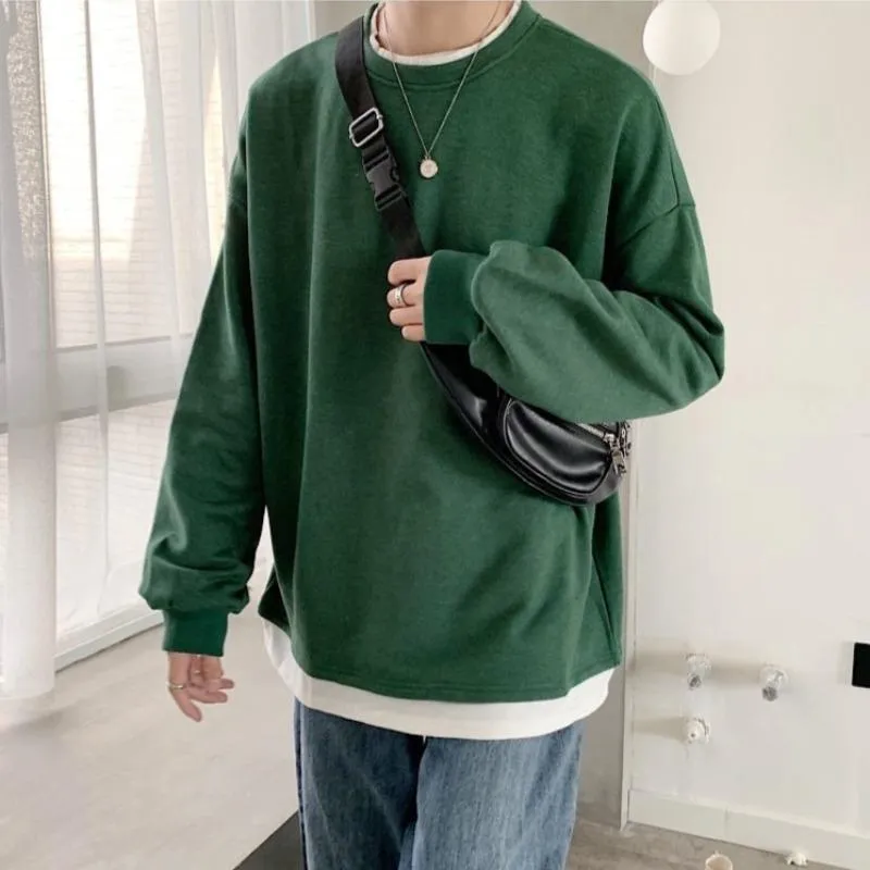 Oversized Mock Two-Piece Long-Sleeve Tee