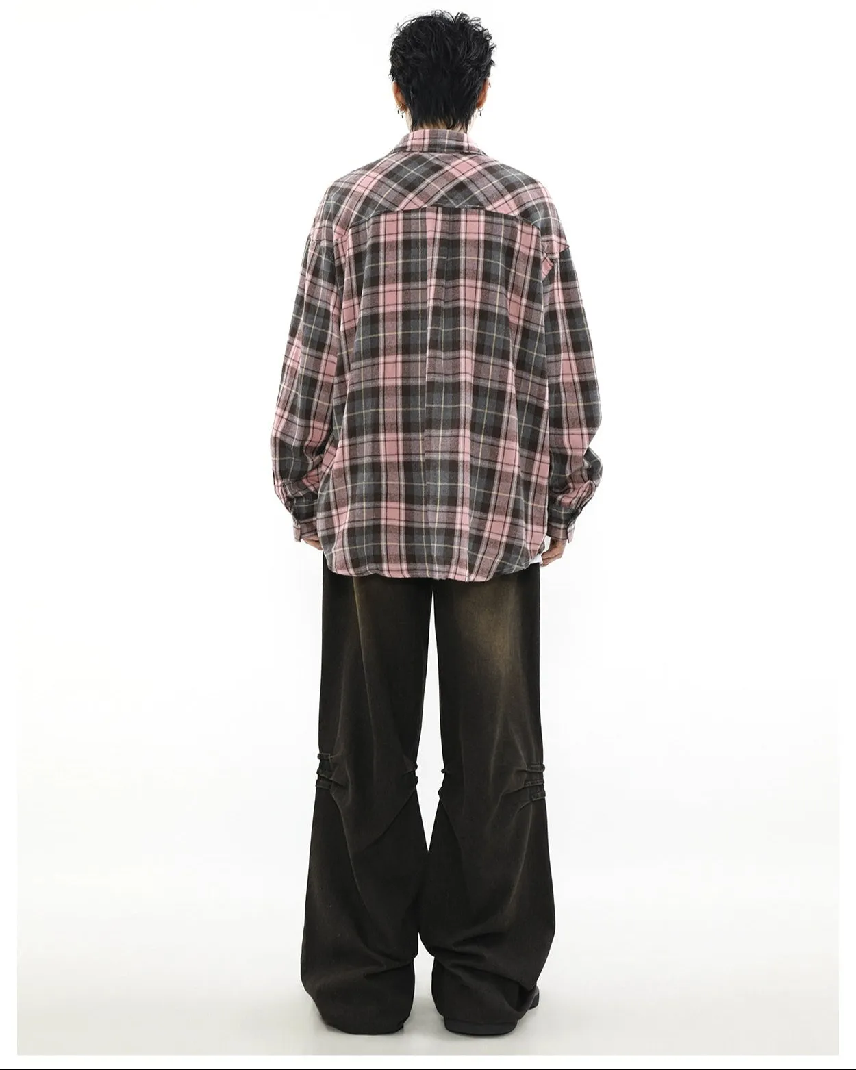 Oversized Plaid Flannel Shirt with Chest Pockets