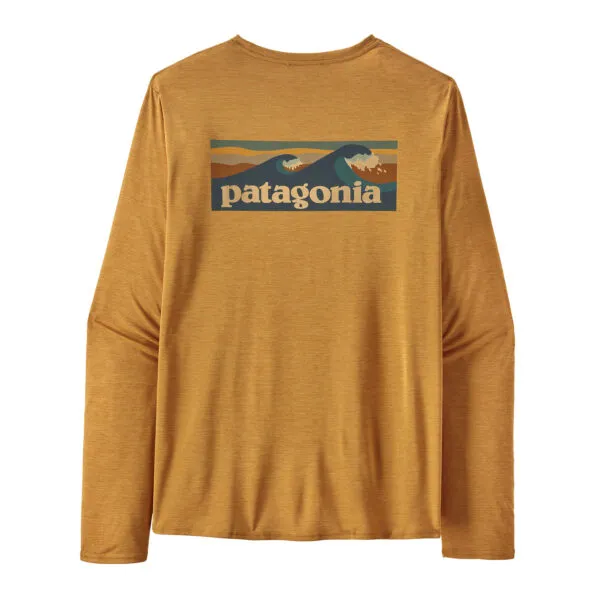 Patagonia Camiseta manga larga Cap Cool Daily Shirt Waters Boardshort Logo Pufferfish Gold Xdye