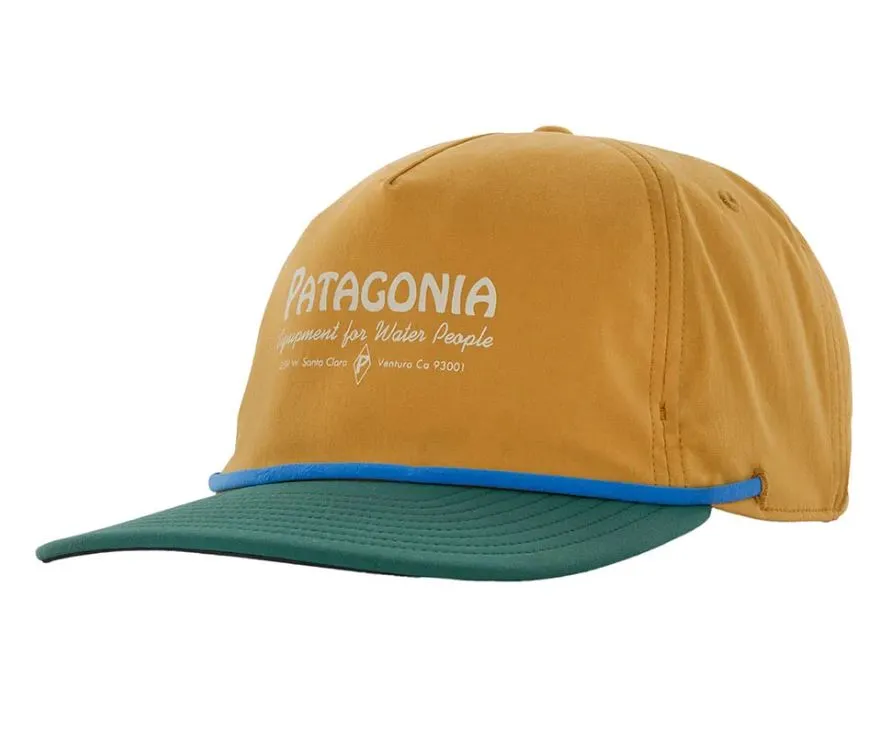 PATAGONIA GORRA MERGANZER HAT WATER PEOPLE BANNER PUFFERFISH GOLD